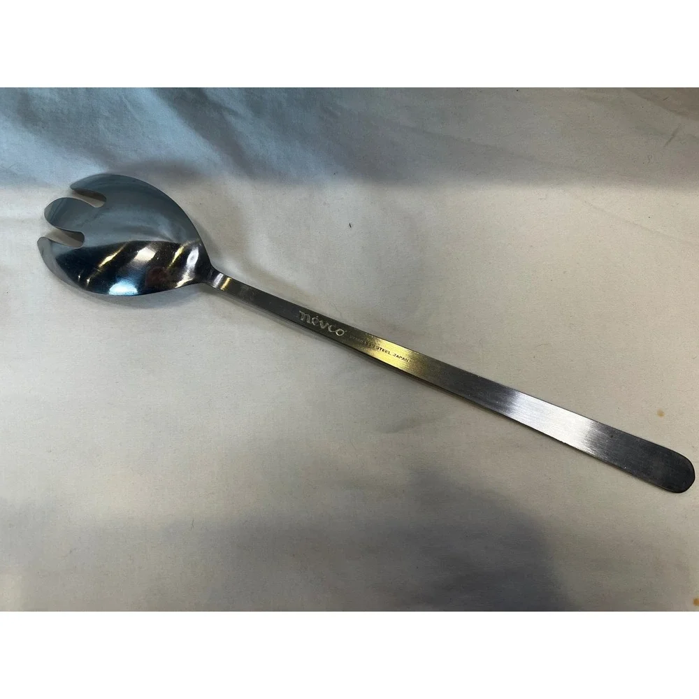 Nevco Stainless Steel Salad Serving Fork Japan Mid Century Modern 11.25 Inch